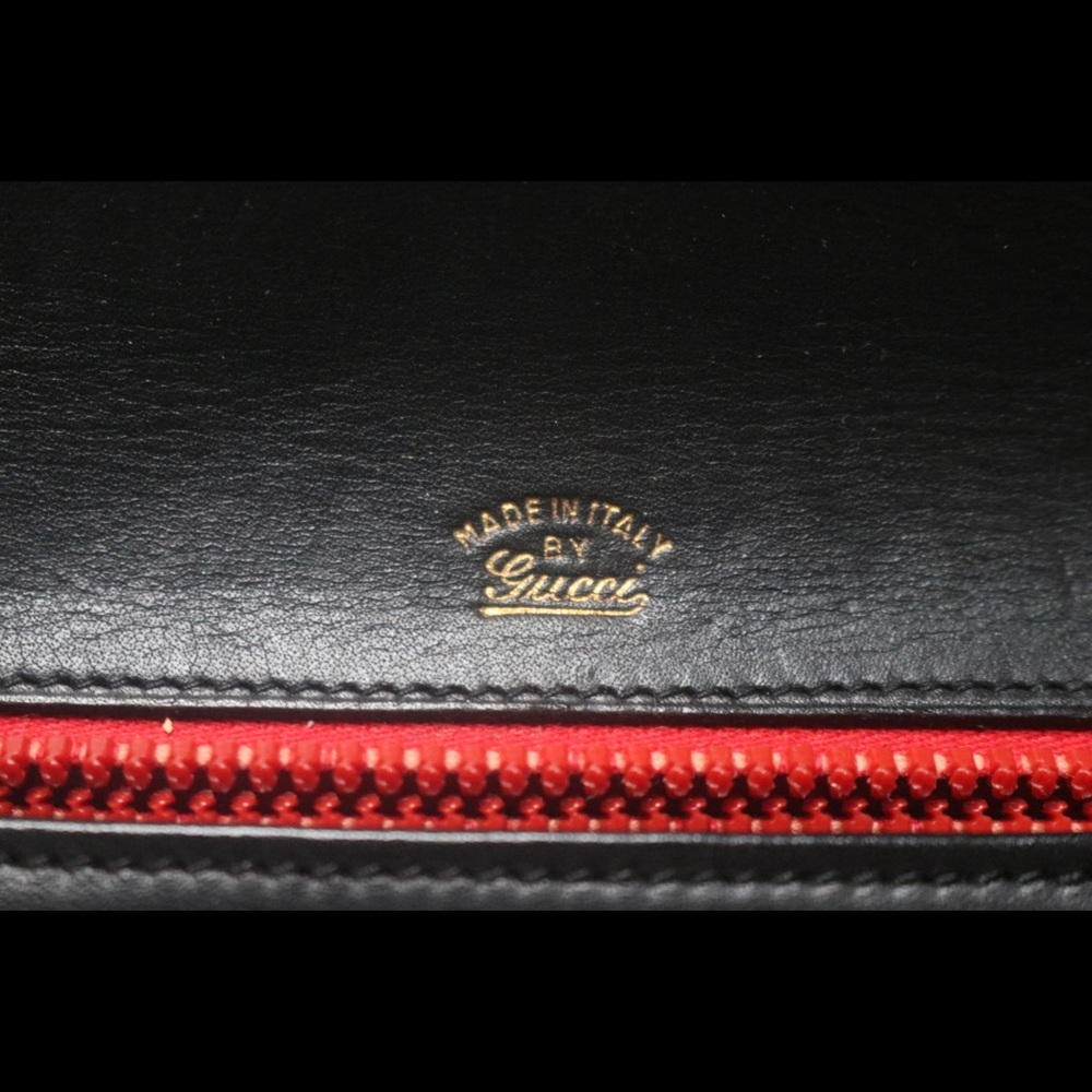 VINTAGE black/red leather Gucci - Picture 4 of 8
